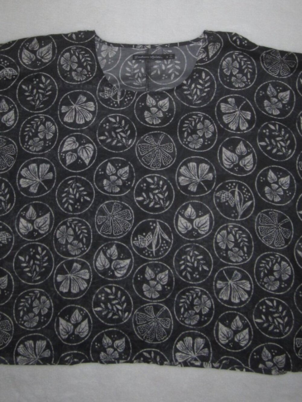 GUDRUN SJODEN Kimono Sleeve Fine Cotton Blouse Shirt Women's Medium Art-to Wear - Picture 3 of 12
